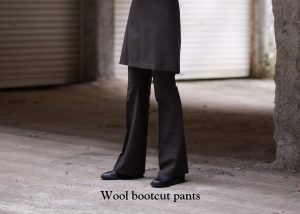 Wool bootcut pants